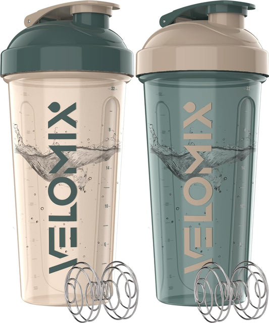 2 Set Shaker Bottles 2 Pack- 28 Oz Protein Shaker Bottles for Protein Mixes - 2X Wire Whisk | Leak Proof Shaker Cups for Protein Shakes | Protein Shaker Bottle Pack
