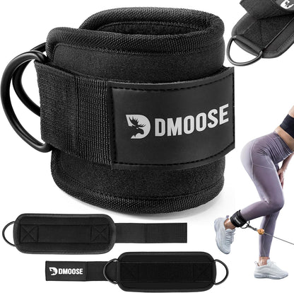 Ankle Straps for Cable Machines - One Size Fit with Premium Padding, Glute Kickback Ankle Strap, Cable Attachments for Gym, Booty Workouts, Leg Extension & Hip Abductors