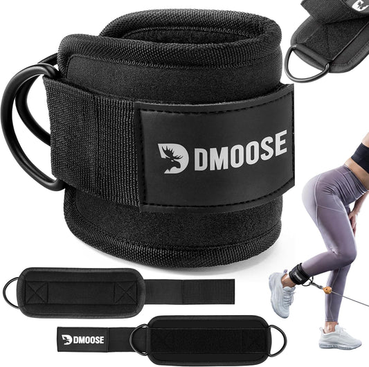 Ankle Straps for Cable Machines - One Size Fit with Premium Padding, Glute Kickback Ankle Strap, Cable Attachments for Gym, Booty Workouts, Leg Extension & Hip Abductors