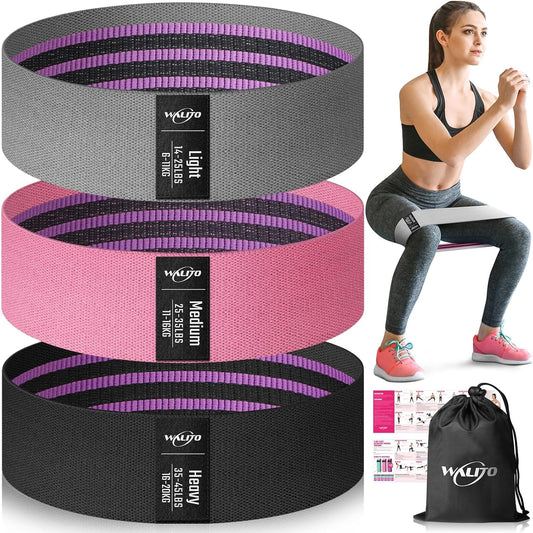 Resistance Bands for Working Out, Fabric Exercise Bands for Legs and Butt, Workout Bands for Women and Men, Booty Band for Yoga Starter Set, Pilates, Rehab
