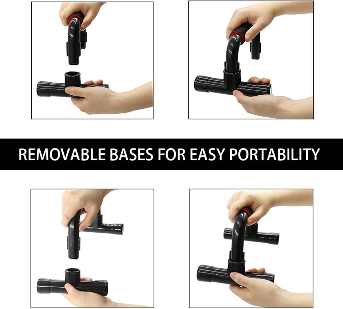 Push up Bars Strength Training - Workout Stands with Ergonomic Push-Up Bracket Board with Non-Slip Sturdy Structure Portable for Home Fitness Training Push up Stands Handle for Floor Workouts (Black)