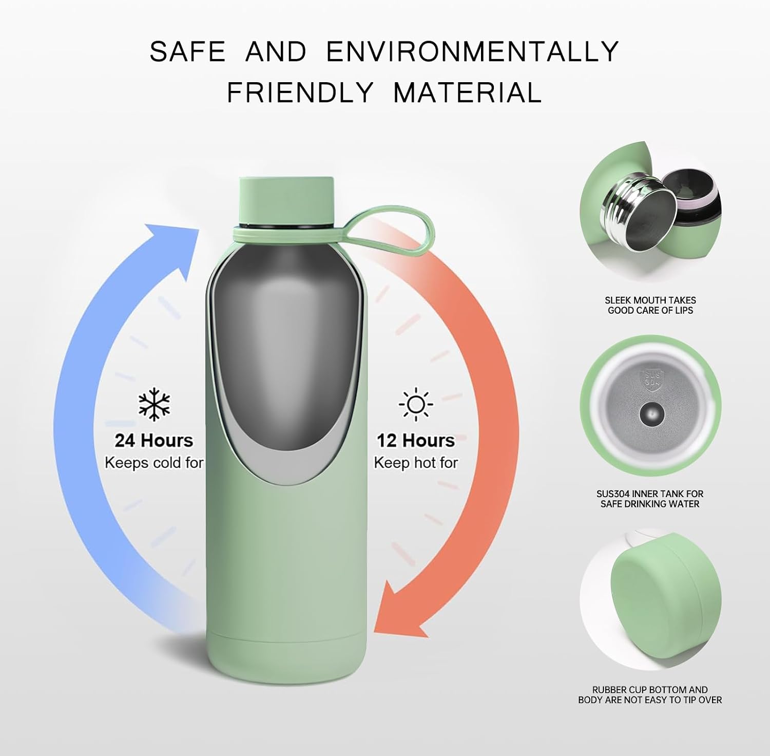 750 ML Stainless Steel Gym Water Bottles Bpa-Free Thermos for Hot & Cold