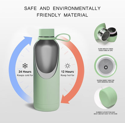 750 ML Stainless Steel Gym Water Bottles Bpa-Free Thermos for Hot & Cold