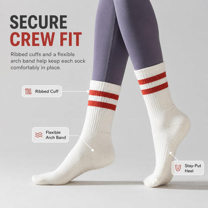 5 Pairs Pilates Grip Socks for Women, Full-Sole Silicone Grips and Ribbed Cuffs for Pilates, Barre, Yoga and Home Workouts.