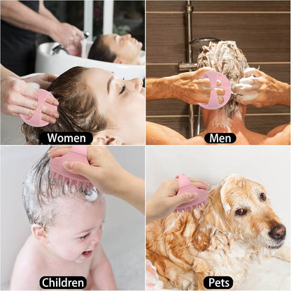 Body & Scalp Massager Shampoo Brush Silicone Scalp Exfoliator Hair Wash Tool for Women, Men, Kids, Pets 