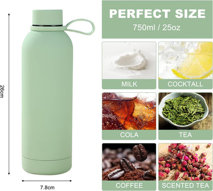 750 ML Stainless Steel Gym Water Bottles Bpa-Free Thermos for Hot & Cold