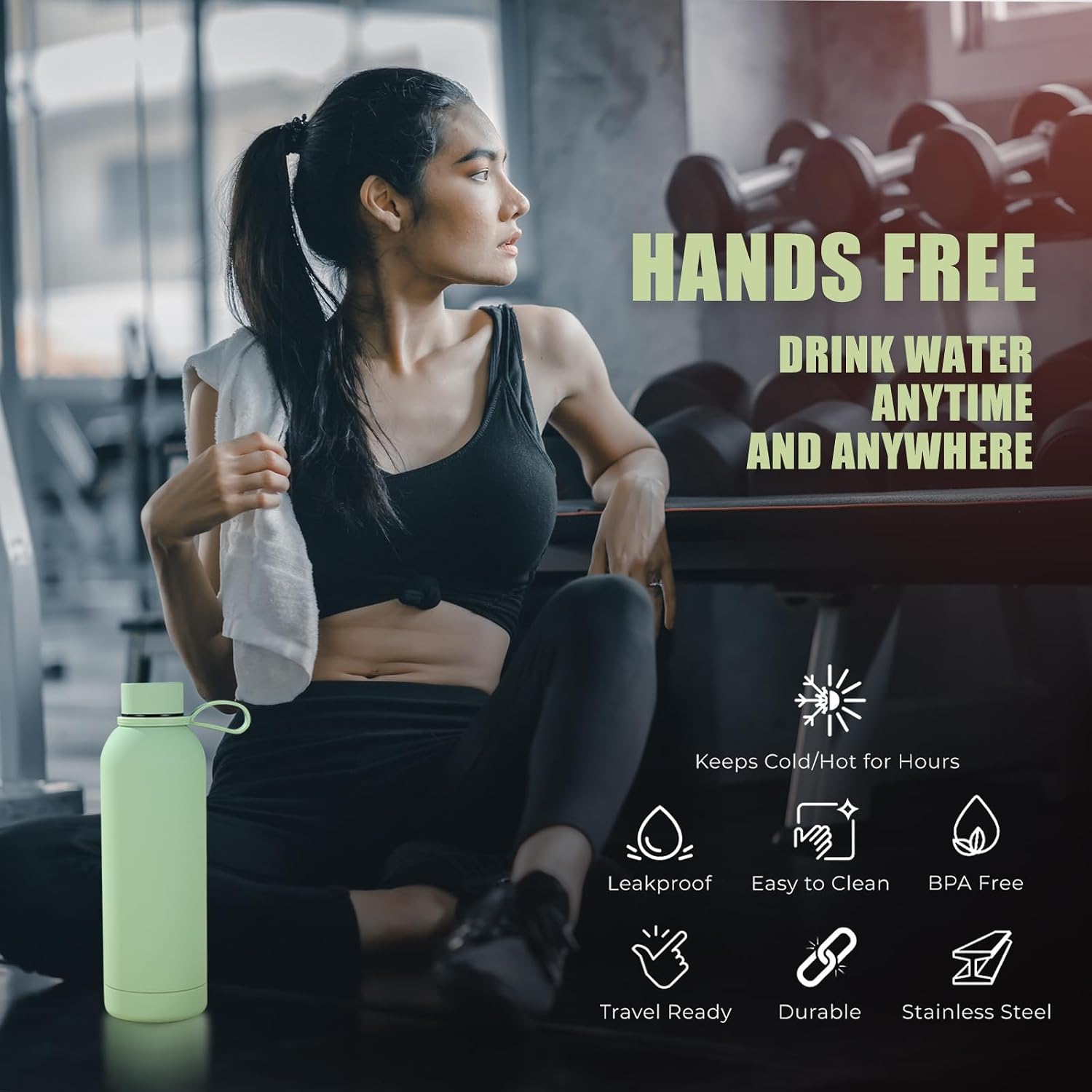 750 ML Stainless Steel Gym Water Bottles Bpa-Free Thermos for Hot & Cold