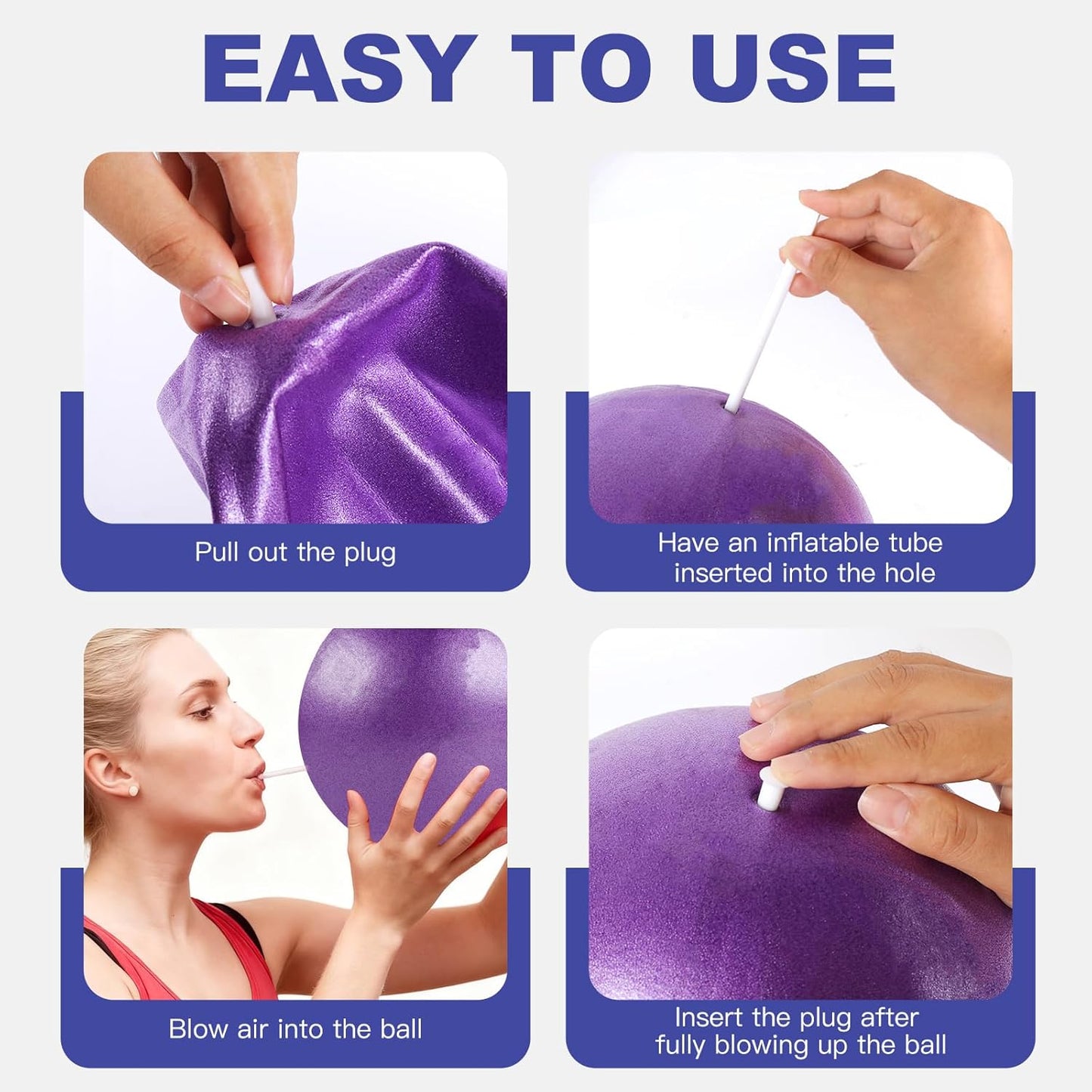 9 inch Yoga Pilates Fitness Physical Therapy Ball for core Balance Barre Rehab Flexibility Training