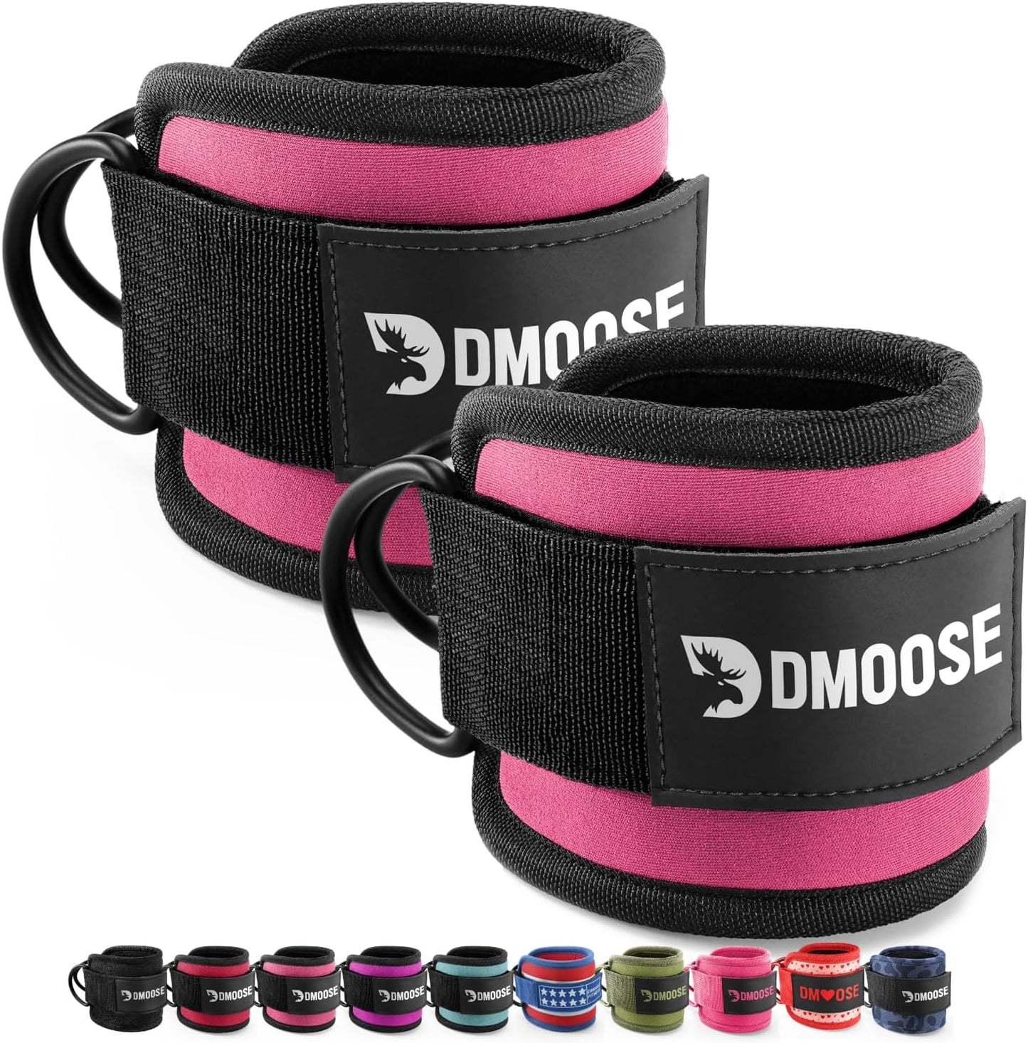 Ankle Straps for Cable Machines - One Size Fit with Premium Padding, Glute Kickback Ankle Strap, Cable Attachments for Gym, Booty Workouts, Leg Extension & Hip Abductors
