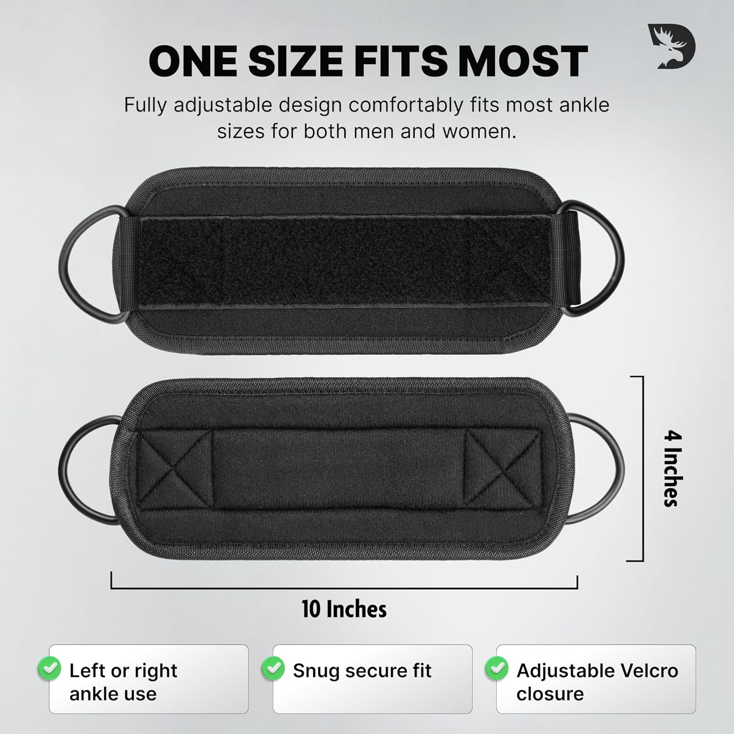 Ankle Straps for Cable Machines - One Size Fit with Premium Padding, Glute Kickback Ankle Strap, Cable Attachments for Gym, Booty Workouts, Leg Extension & Hip Abductors