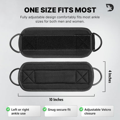 Ankle Straps for Cable Machines - One Size Fit with Premium Padding, Glute Kickback Ankle Strap, Cable Attachments for Gym, Booty Workouts, Leg Extension & Hip Abductors