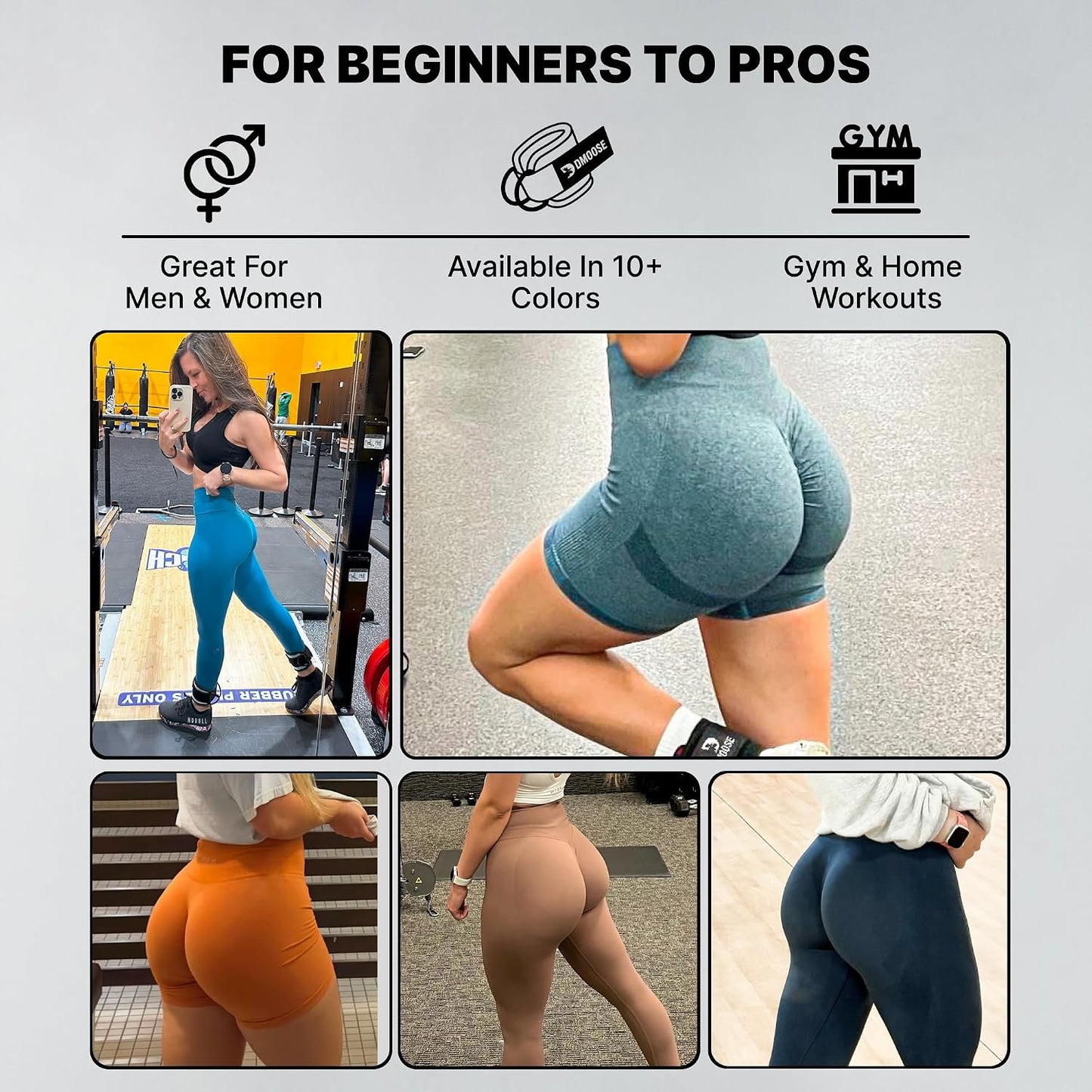 Ankle Straps for Cable Machines - One Size Fit with Premium Padding, Glute Kickback Ankle Strap, Cable Attachments for Gym, Booty Workouts, Leg Extension & Hip Abductors