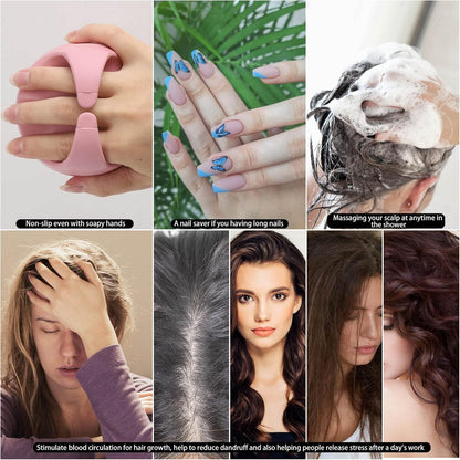 Body & Scalp Massager Shampoo Brush Silicone Scalp Exfoliator Hair Wash Tool for Women, Men, Kids, Pets 