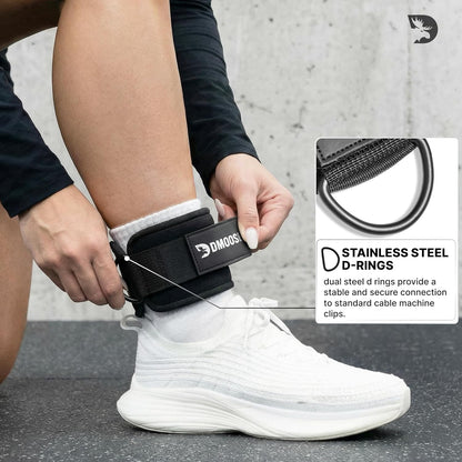 Ankle Straps for Cable Machines - One Size Fit with Premium Padding, Glute Kickback Ankle Strap, Cable Attachments for Gym, Booty Workouts, Leg Extension & Hip Abductors