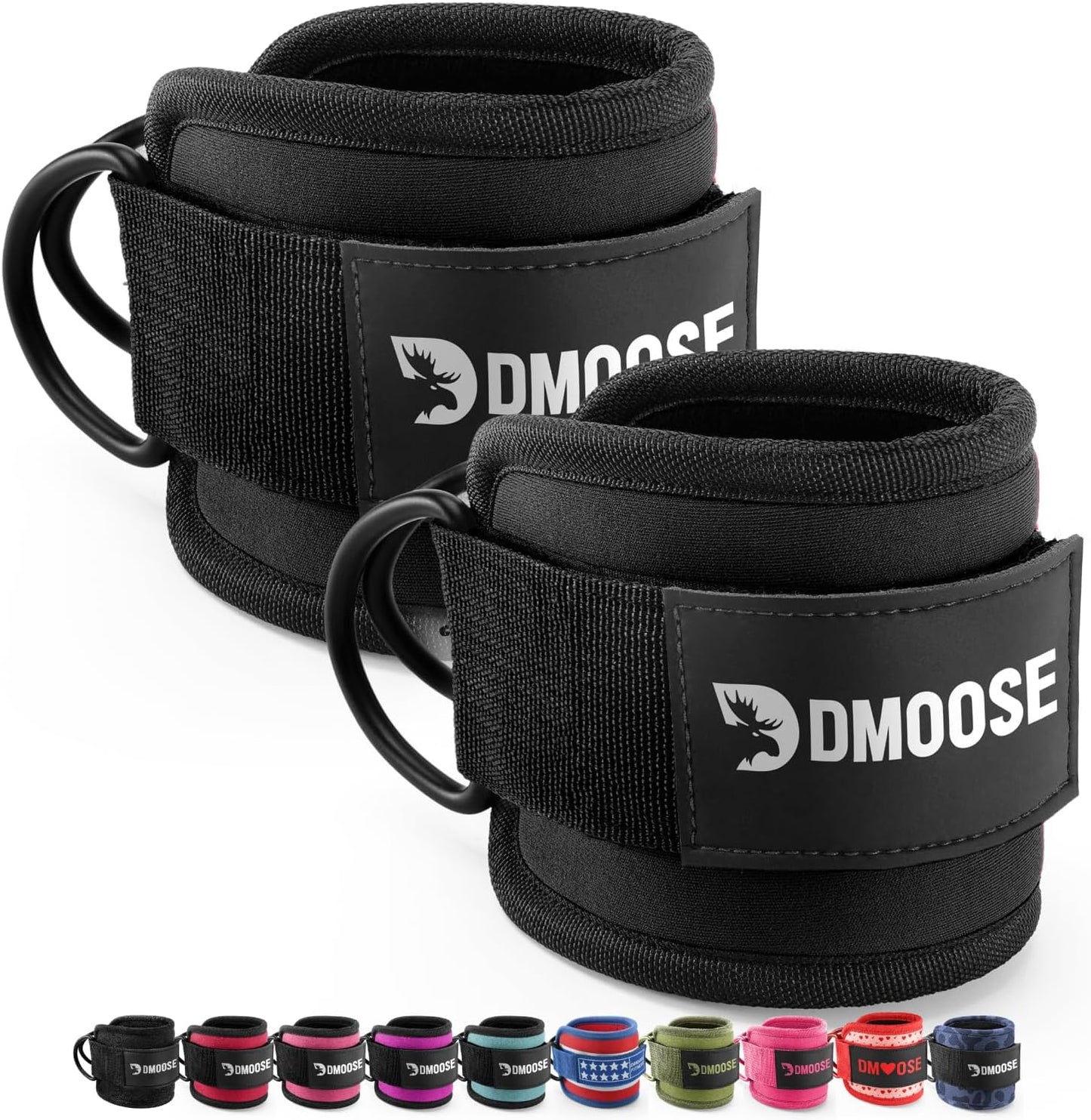Ankle Straps for Cable Machines - One Size Fit with Premium Padding, Glute Kickback Ankle Strap, Cable Attachments for Gym, Booty Workouts, Leg Extension & Hip Abductors