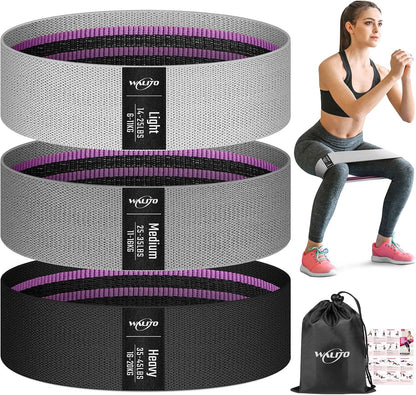 Resistance Bands for Working Out, Fabric Exercise Bands for Legs and Butt, Workout Bands for Women and Men, Booty Band for Yoga Starter Set, Pilates, Rehab