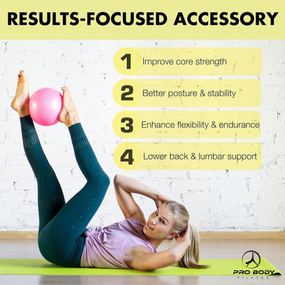 9 inch Yoga Pilates Fitness Physical Therapy Ball for core Balance Barre Rehab Flexibility Training