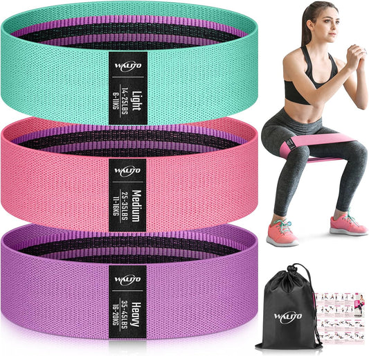 Resistance Bands for Working Out, Fabric Exercise Bands for Legs and Butt, Workout Bands for Women and Men, Booty Band for Yoga Starter Set, Pilates, Rehab